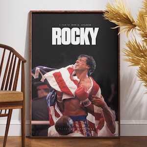 Poster Rocky, Poster Vintage, Poster Film Retro, Arte Stampabile, Regalo per Lui, Film d'Azione, Sylvester Stallone, Rocky Balboa, Poster di Boxe
