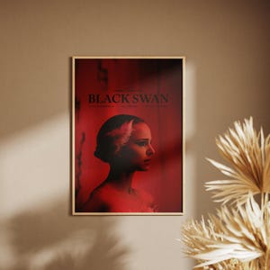 Black Swan Poster, Natalie Portman Wall Art, Minimalist Movie Print image 8