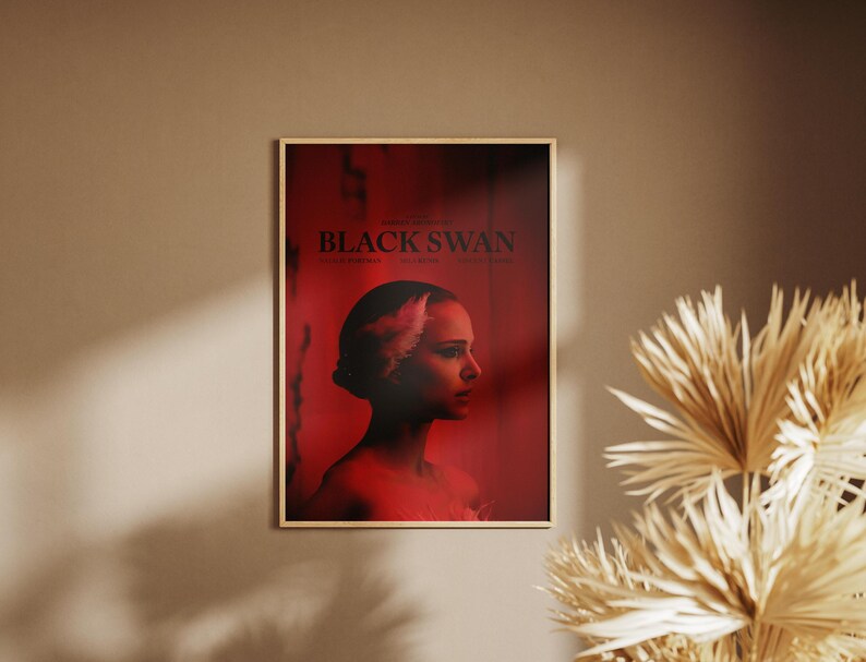 Black Swan Poster, Natalie Portman Wall Art, Minimalist Movie Print image 8