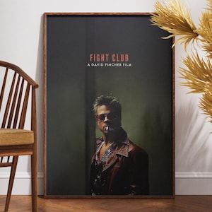 Fight Club Film Poster, Film Liebhaber Geschenk, David Fincher, Edward Norton, Brad Pitt, Retro Poster, Vintage Poster, Wandkunst, Wohnkultur