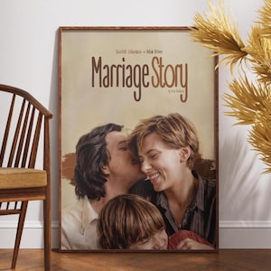 Marriage Story Poster, Print Poster, Retro Filmposter, Vintage Poster, Geschenkidee, Adam Drive, Scarlett Johansson, Noah Baumbach Film