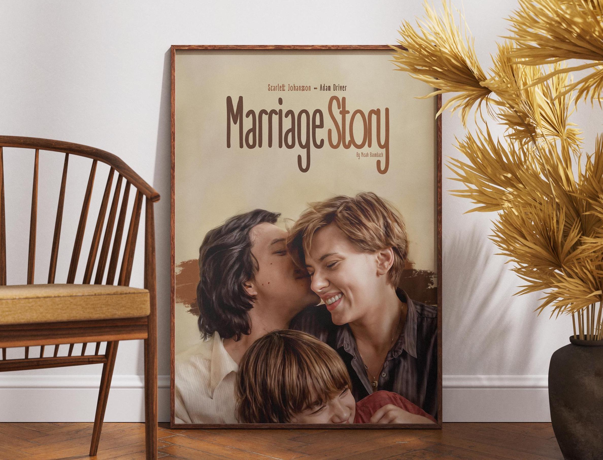 Marriage Story Poster, Print Poster, Retro Movie Poster, Vintage Poster,  Gift Idea, Adam Driver, Scarlett Johansson, Noah Baumbach Movie - Etsy, image size:2376x1815