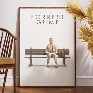 Forrest Gump Movie Poster, Tom Hanks Film, Movie Poster, Wall Art, Vintage Poster, Retro Poster, Gift for Him, Gift for Her, Home Decor