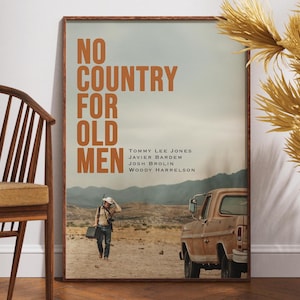 No Country For Old Men Poster, Wohnkultur, Retro Film Poster, Vintage Poster, Geschenk für Ihn, Javier Bardem, Tommy Lee Jones, Geschenk für Sie