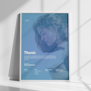 Titanic Poster, Colored Movie Print, Vintage Poster, Retro Poster, Vintage Poster, Wall Decor Idea, Gift for Her, Leonardo Di Caprio
