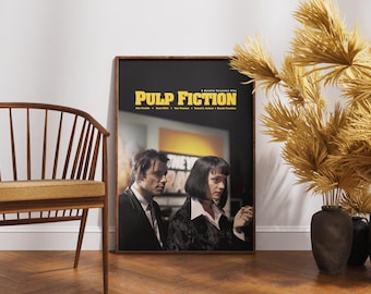 Pulp Fiction Movie Poster, Quentin Tarantino Film, Wall Art, Physical Print, John Travolta