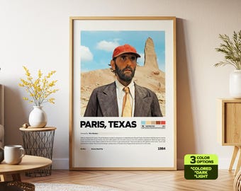 Paris Texas Movie Poster, Retro Film, Vintage Print Art, Wall Decor, Wim Wenders