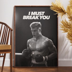 Ivan Drogo Poster, Retro Poster, Vintage Poster, Rocky Poster, Boxing Poster, Gym Poster, Gift for Him, Gift Idea, Wall Art, Home Decor