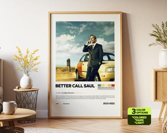 Better Call Saul Poster, Bob Odenkirk, Art Print, TV Series, Retro Movie, Vintage Film