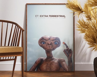 E.T. 地球外生命体 映画ポスター 光る指 空飛ぶ自転車