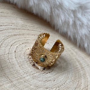 Verstellbarer Edelstahlring, trendiger Damenring, verstellbarer Ring, breiter Edelstahlring, goldener Edelstahlring