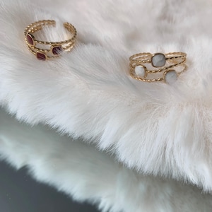 Verstellbarer Edelstahlring, trendiger Damenring, verstellbarer Ring, dreifacher Edelstahlring, goldener Edelstahlring