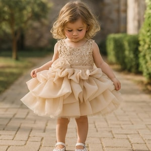 slim fit dress slacks Juliet Dress (Sequin Gold Tulle) 3T
