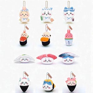 Chiikawa Limited Sushi Series Plush Toy, Kawaii Cute Usagi Plush Doll Pendant, Anime Kawaii Hachiware Keychain, Girl Bag Decoration Gift