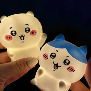 Chikawa Kawaii Bedroom Desktop Decoration, Hachiware Usagi Cartoon Vinyl Doll, Night Light Luminous Toy