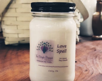 Love Spell Soy Candle, Valentine's Day Gift, Handmade Soy Candles, Victoria's Secret, Love Spell, Soy Candles, Love Spell Candle, Soy Wax