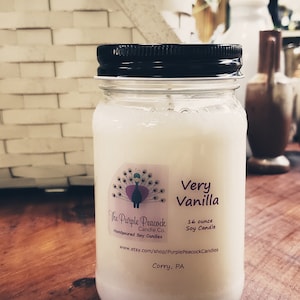 Vanilla Soy Candle / Soy Candle / Handmade Soy Candle / Vanilla Candle / Home Decor /Scented Candle/ Soy Wax Candle / Gift/ Natural Candle