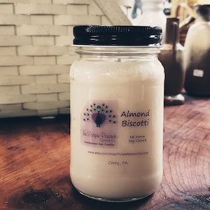Almond Biscotti Soy Candle, Soy Candles, Handmade Soy Candles, Soy Candle, Almond Candle, Food Candle, Home Decor