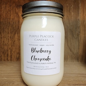 Blueberry Cheesecake Soy Candle / Soy Candle / Handmade Soy Candle / Blueberry Candle  /Scented Candle/ Soy Wax Candle / Gift
