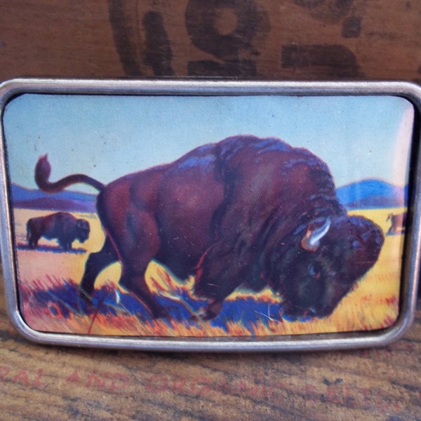 BUFFALO  Belt Buckle from Vintage Beer Can