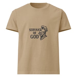 Servant of God Oversized T-Shirt - Christian Streetwear Tee - Bold Faith Graphic Shirt - Knight of God Unisex Tee