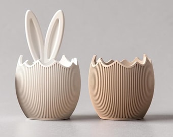 Easter bowl with bunny ears · Eggshell sold individually or as a set of 2, modern Easter decoration