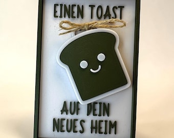 Toast Pendant Housewarming Card · New Home Card, Money Gift, Keychain