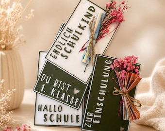 Gift card for starting school, for monetary gifts, decorative back-to-school card with 4 different sayings