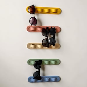 Sonnenbrillenhalter für die Wand, 4 Brillen können gehalten werden, Brillenhalter, frei wählbare Farben