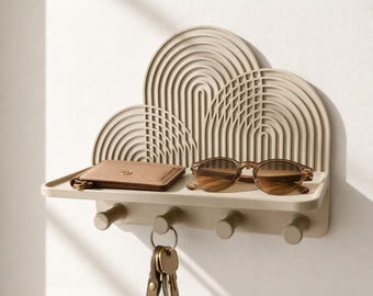 Curved wall shelf · Designer storage in your choice of color for keys, decorations and everyday items