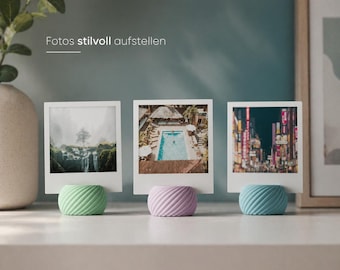 Spiral photo holder for Instax, Polaroid and photo prints in your desired color