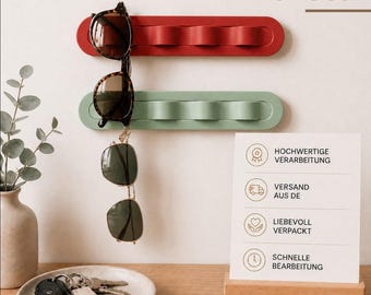 Porte-lunettes de soleil, lot de 2, mural, porte-lunettes disponible en plusieurs couleurs, pouvant contenir 8 paires de lunettes.