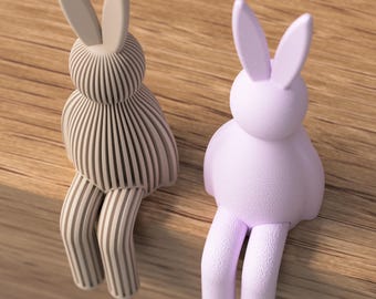 22.8 cm Japandi Easter Bunny · Seated figure with rotating legs · Minimalist Easter decoration · Shelf figure in Scandinavian style