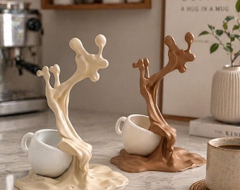 Floating coffee decoration · modern illusion for desk, kitchen, office and cafe