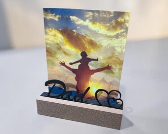 Dad Card Holder · Personalized Photo Holder, Father's Day Gift with Heart Motif