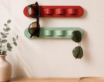 Sunglasses holder, set of 2, wall-mounted, glasses holder in your choice of color with space for 8 pairs of glasses