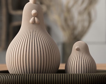 Easter Chicken Set · Easter Decoration Set with Chicks & Nest · Japandi Easter Decoration · Minimalist Easter Decoration