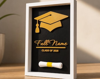 Personalized graduation picture frame with desired name and year, graduation gift for graduates.