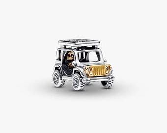 S925 Sterling Silver Pandora Two-tone Adventure Car Jeep Charm Silver Pendant