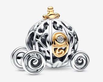 Colgante de plata de ley S925 Pandora con dije del carruaje encantado de Cenicienta del centenario