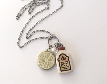 Mojito - ceramic pendants on stainless steel chain