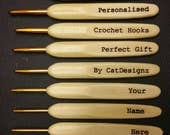 Personalised Crochet Hooks Set of 8 Unique Crocheters Gift Happy Hooker Fiber Queen Any Name Laser Engraved Perfect ergonomic 2.5mm 6mm