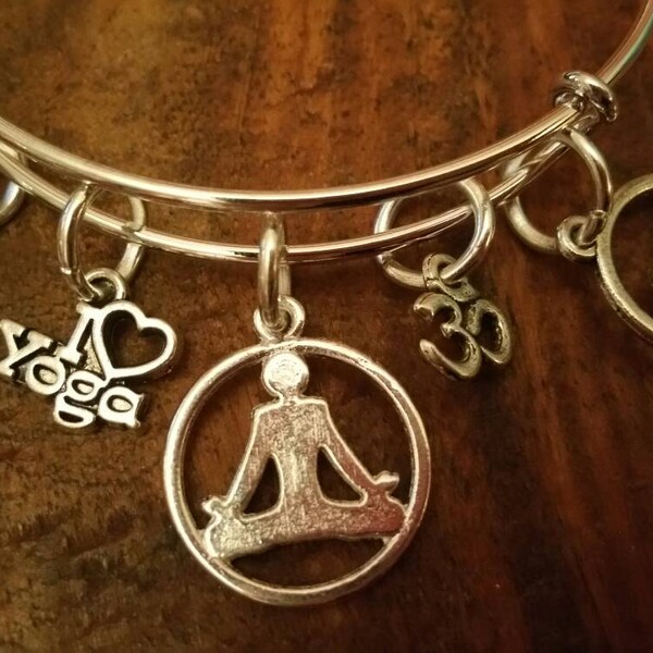 Yoga Teachers Thanks Gifts under 20 Stacker Bangle Easy gifting ohm jewelry Hamsa Fatima Lotus Charms Easter Present sister coworker aunt