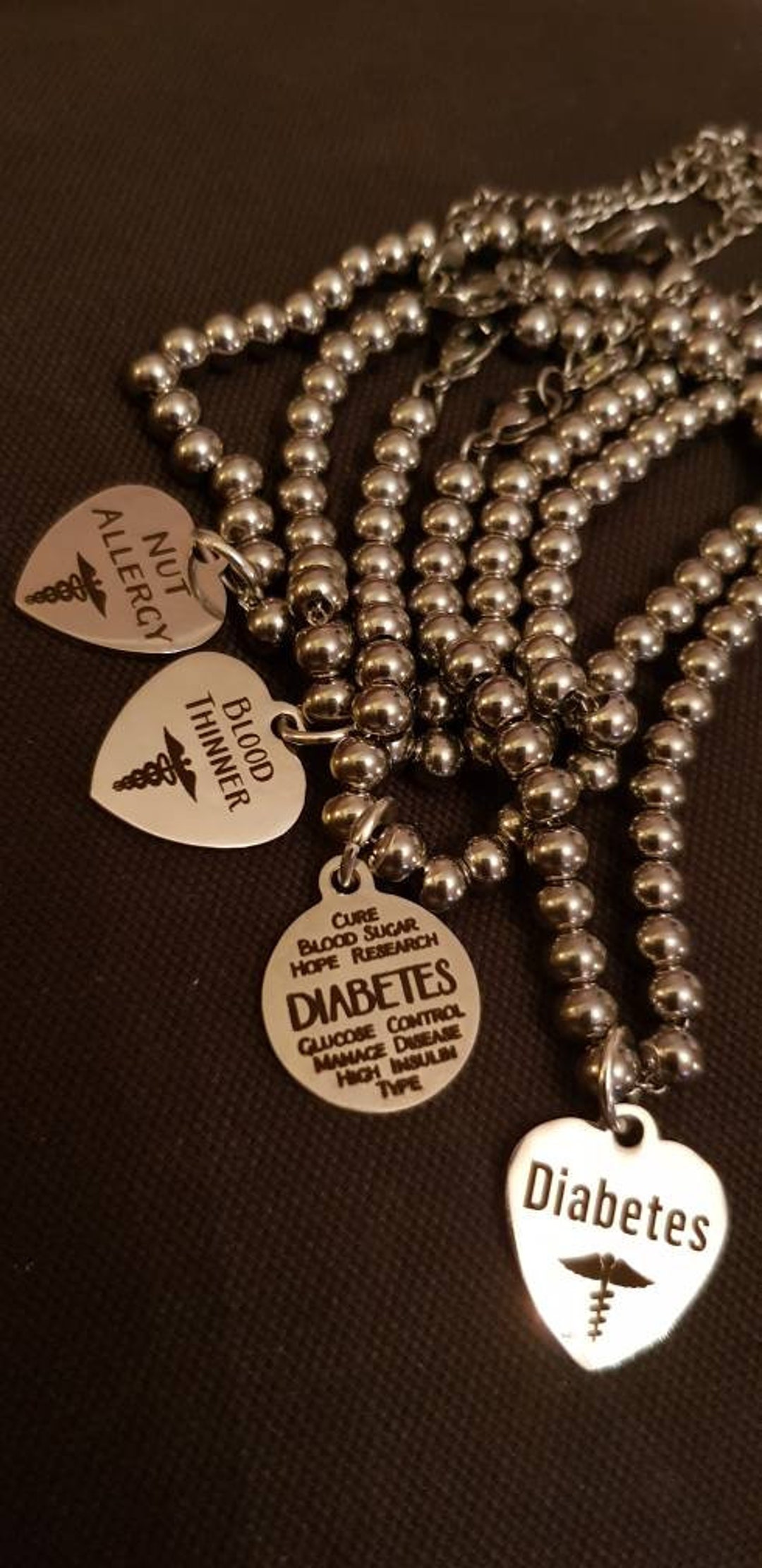 Medic Alert Bracelet Penicillin Nut Allergy Blood Thinner Antibiotics Diabetic Stainless Steel