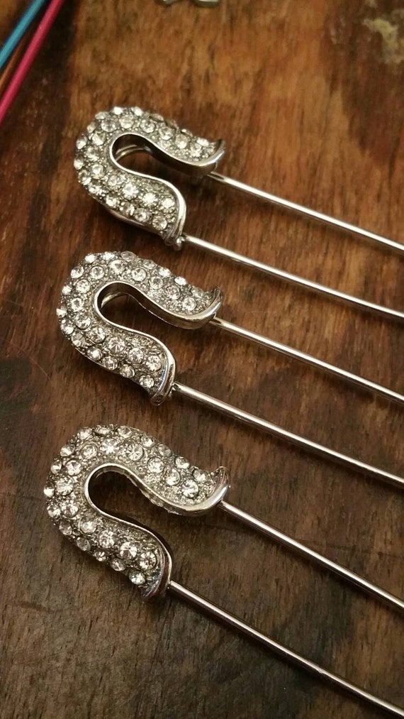 Safety Rhinestone Pins Bouquet Pins, Bridal Bouquet Pins, Kilt Pin