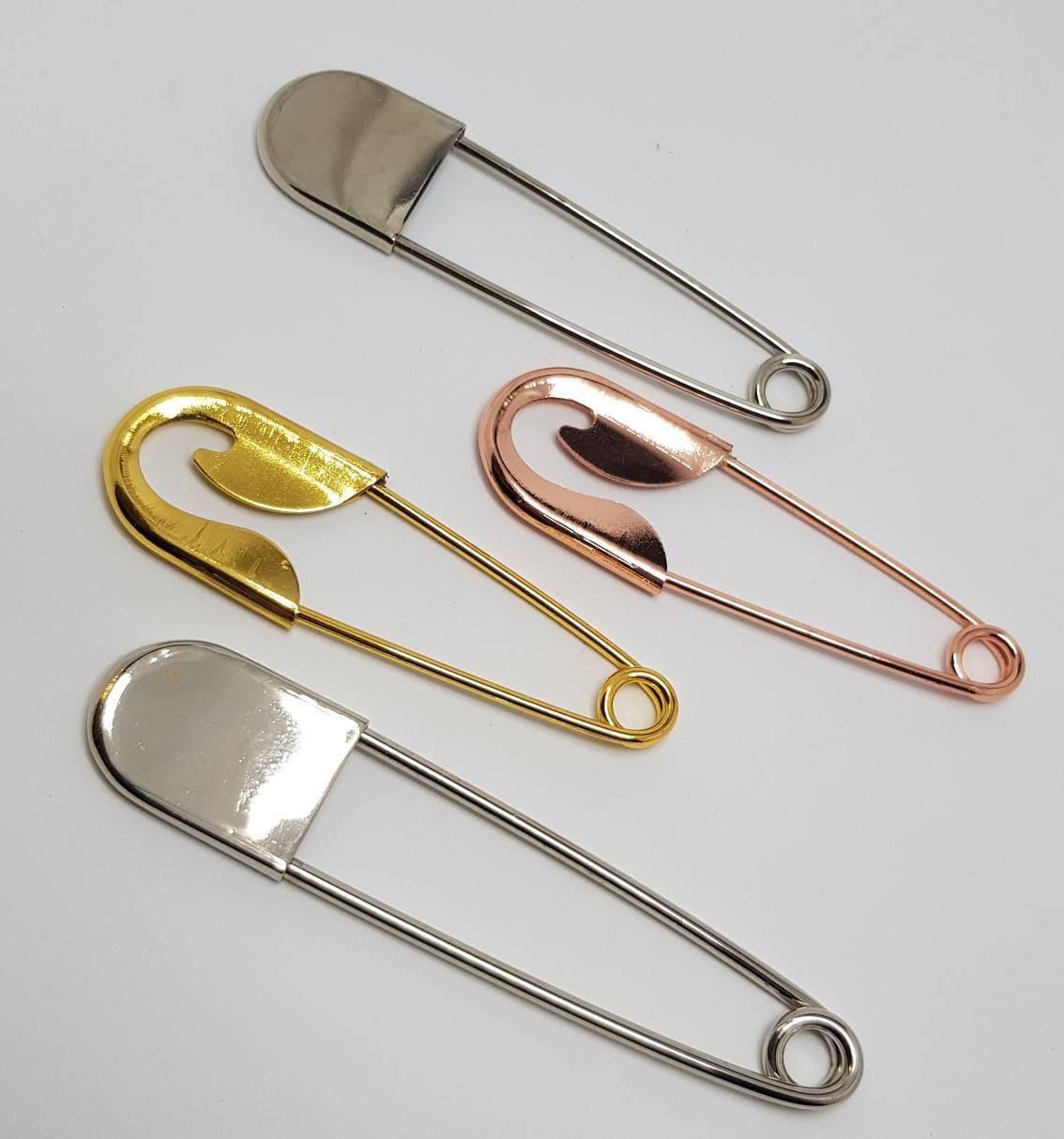 11 cm Giant Safety Pin Antique Brass Copper Extra-Large Safety Pins - Psylo