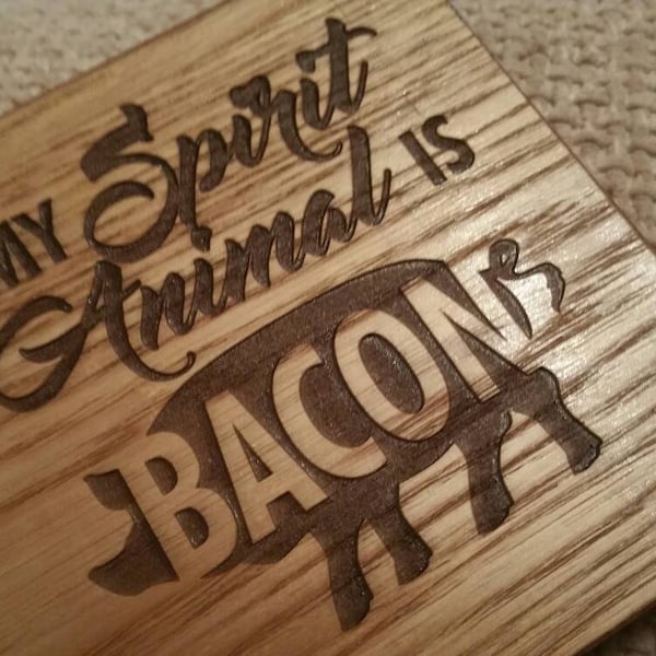 Bacon Spirit Animal Coaster Drinks Mat Keto lifestyle Rug Mug Tableware Unusual hostess present trending fun gift for her under 10 LCHF