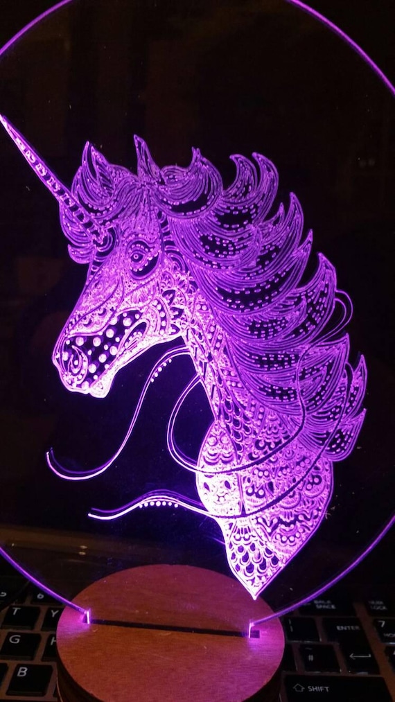 JYPS Bonita lámpara de unicornio, lámpara de mesita de noche para niños con  bombilla LED y sombra, regalos de unicornio para decoración de dormitorio