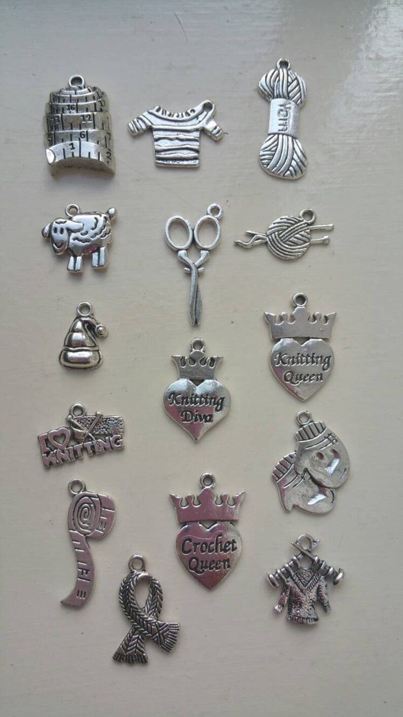 Knit Happens Bangle Stacker Charm Bracelet Fiberista Unique Etsy UK