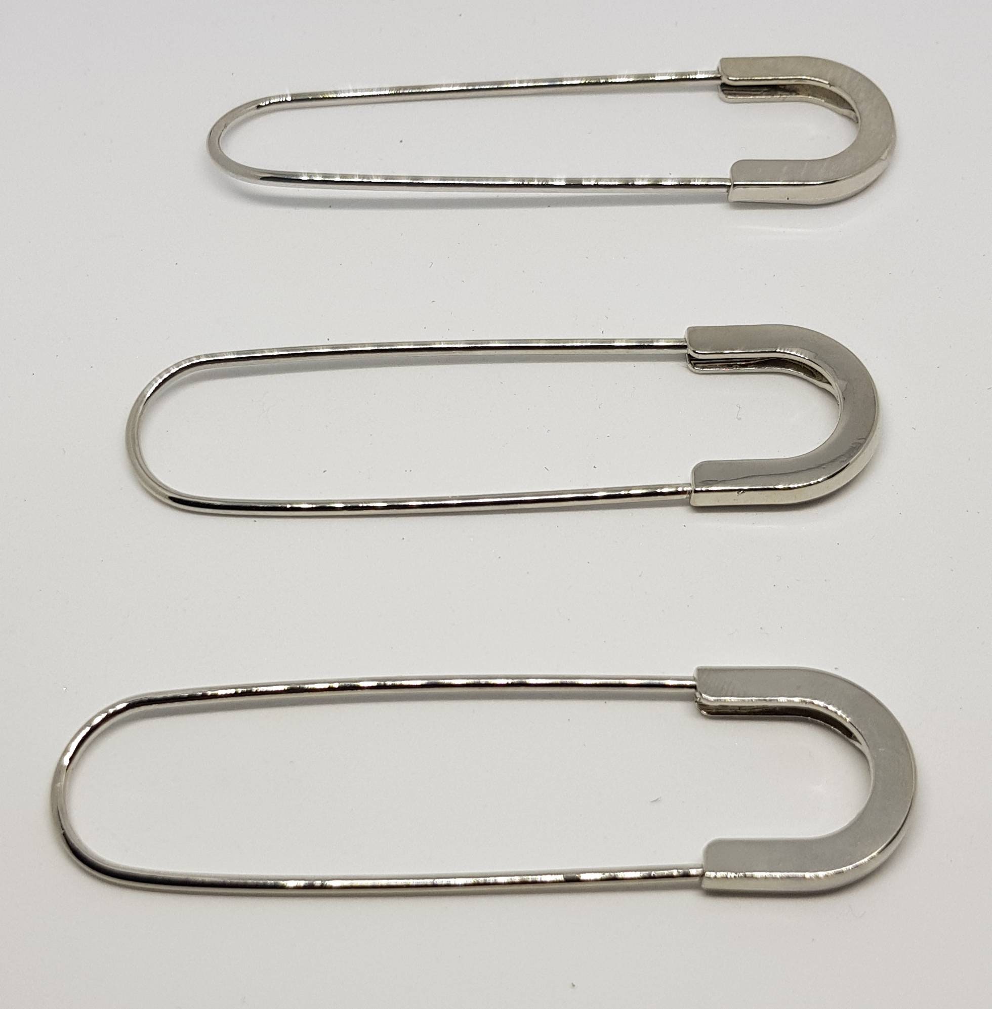 Heavy duty big safety pin,huge safety pin,silver safety pin,brooch  pin,sweater pin,metal safety pins,round head